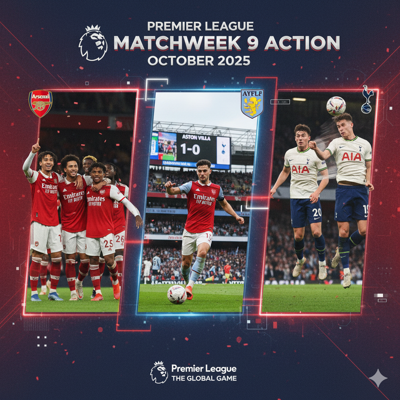 Premier League Weekend Thriller: Arsenal Extend Lead as Villa Stun City and Tottenham Crush Everton