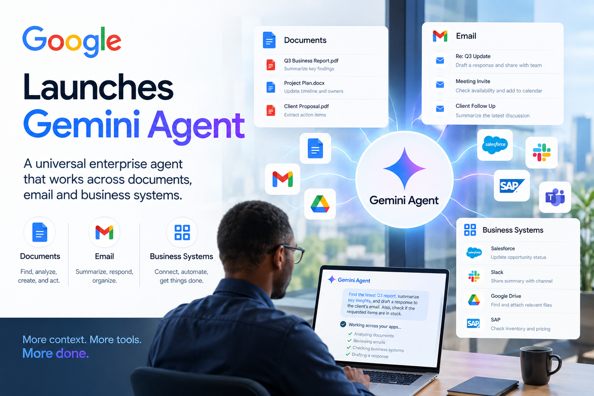 Google Launches Gemini Agent, an Enterprise Assistant That Works Across Mail, Docs, and Business Systems