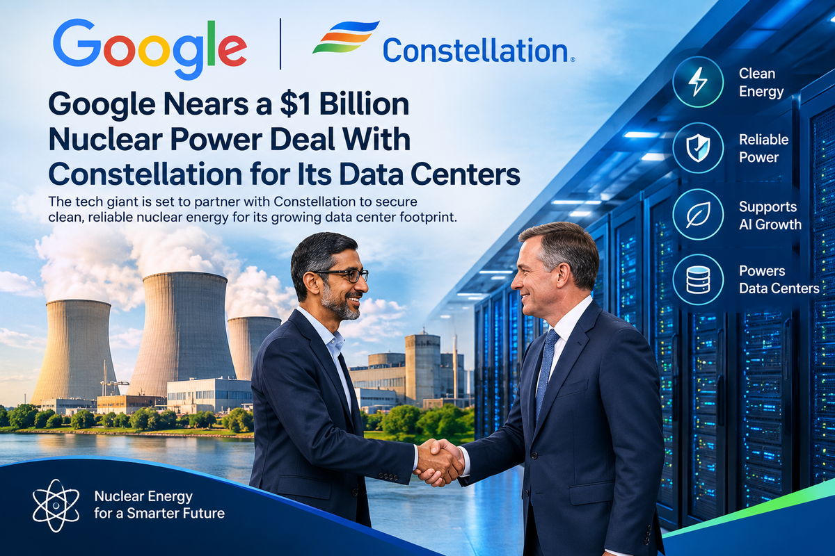Google Nears a $1 Billion Nuclear Power Deal With Constellation for Its Data Centers
