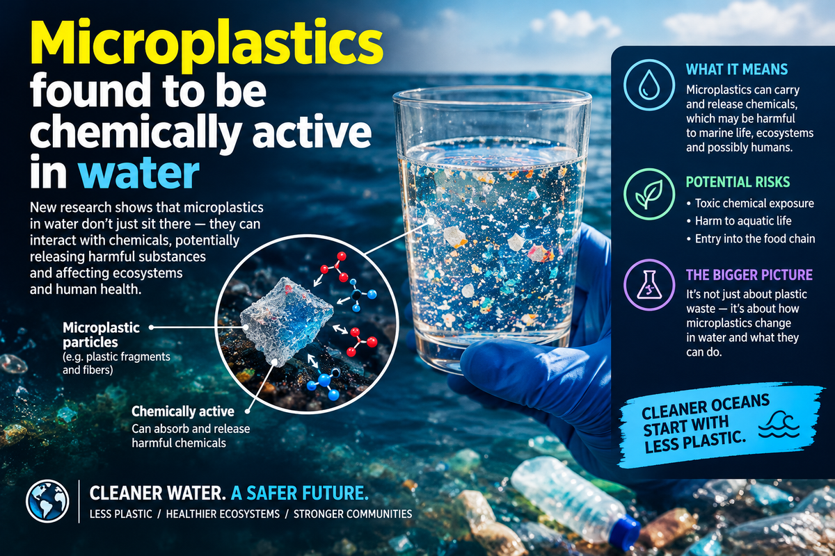 Microplastics in Water Generate Reactive Chemicals on Their Own, Nature Study Finds
