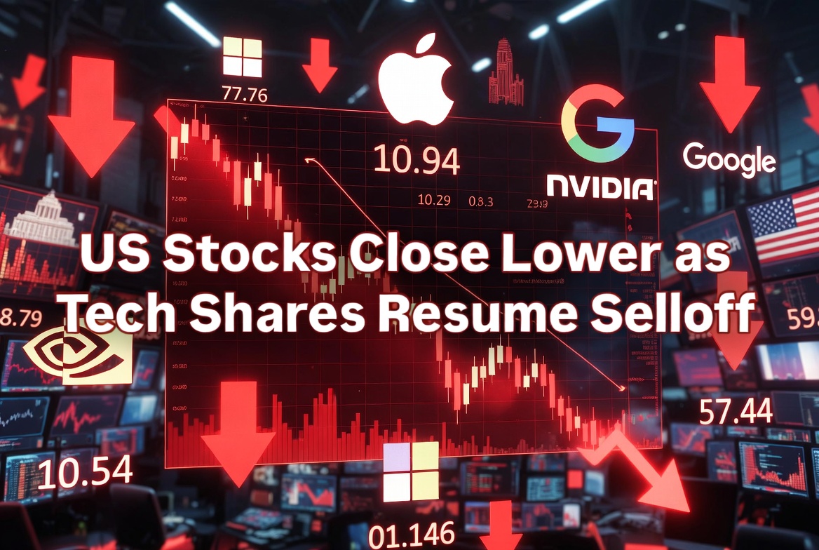 Tech Selloff Returns: US Stocks Slide as S&P 500 Dips 0.25% and Nasdaq Drops Nearly 1%, Volatility Spikes