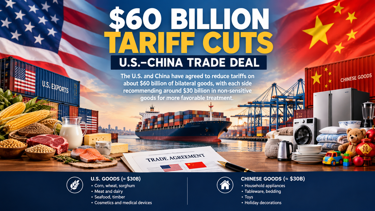 U.S. and China Publish Lists for $60 Billion in Reciprocal Tariff Cuts